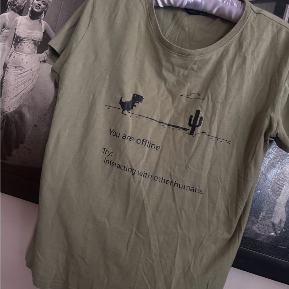You are offline dinosaur image tshirt